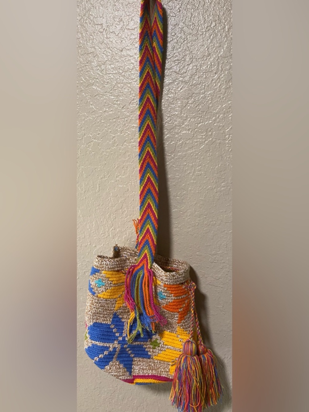 Handwoven Multicolor Floral Crossbody Bag